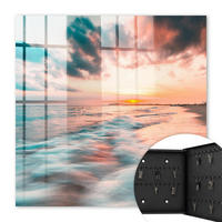 SCHLÜSSELBOX Schwarz 30x30 cm- Türöffnung nach rechts - Sonnenuntergang - Orange, Metall (30/30/5cm) - TULUP
