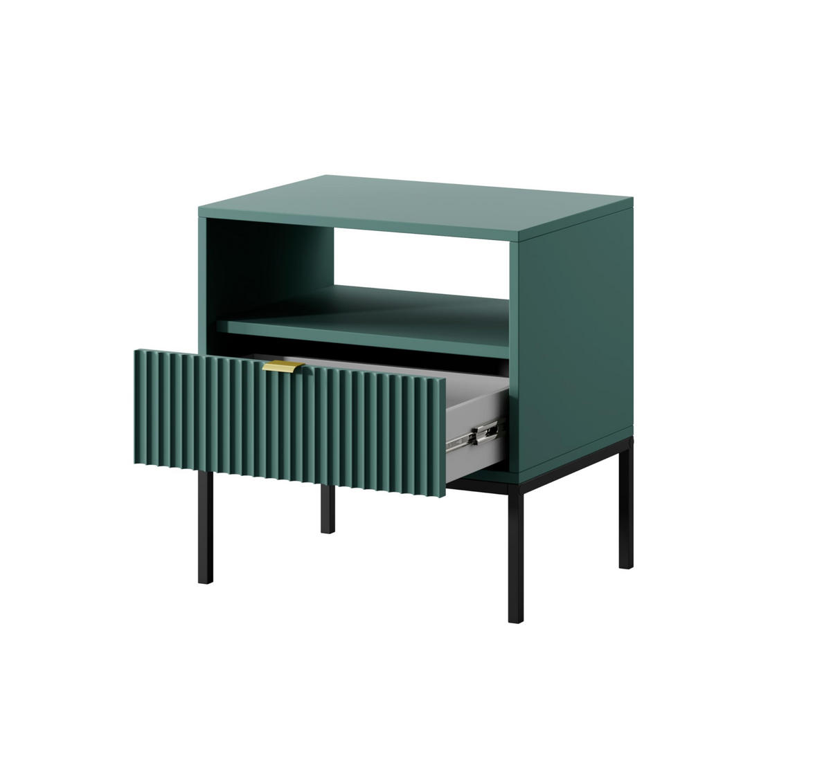 NACHTTISCH Font 54x56x39 cm - Modern Nachtschrank zum Schlafzimmer - EIN praktischer Commode aus Spanplatten - Grün - Grün, Holzwerkstoff (54/56/39cm) - Chilly
