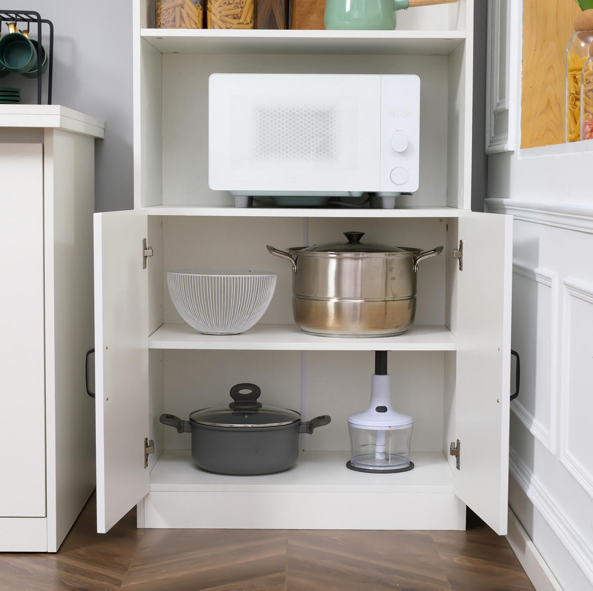 HIGHBOARD 70/170/40 cm Weiß aus MDF mit verstellbaren Einlegeböden - Weiß, Holzwerkstoff (40/170/70cm) - OKMYHOME