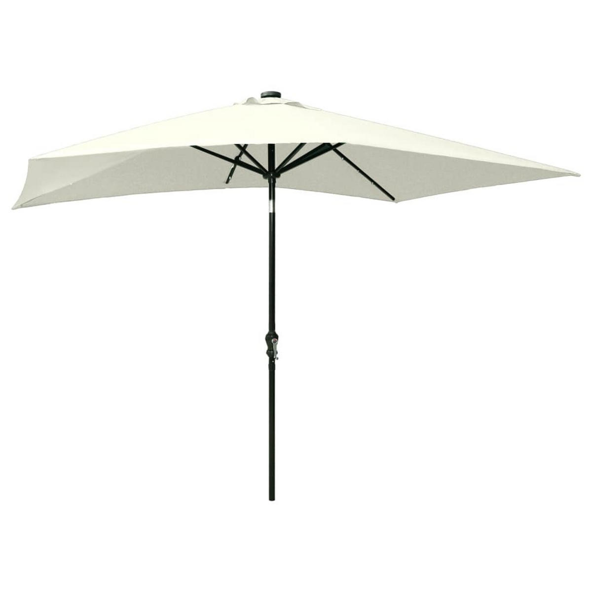 SONNENSCHIRM Mit Leds Und Stahl-Mast SandWeiß 2/3 M - Sandfarben, Textil (200/300cm) - vidaXL