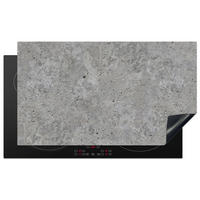 HERDABDECKPLATTE Beton - Schiefer - Grau - Struktur aus Beton Induktionsschutz 91.2x52 cm - Hellgrau, Kunststoff (91.2/52/0.2cm) - MuchoWow