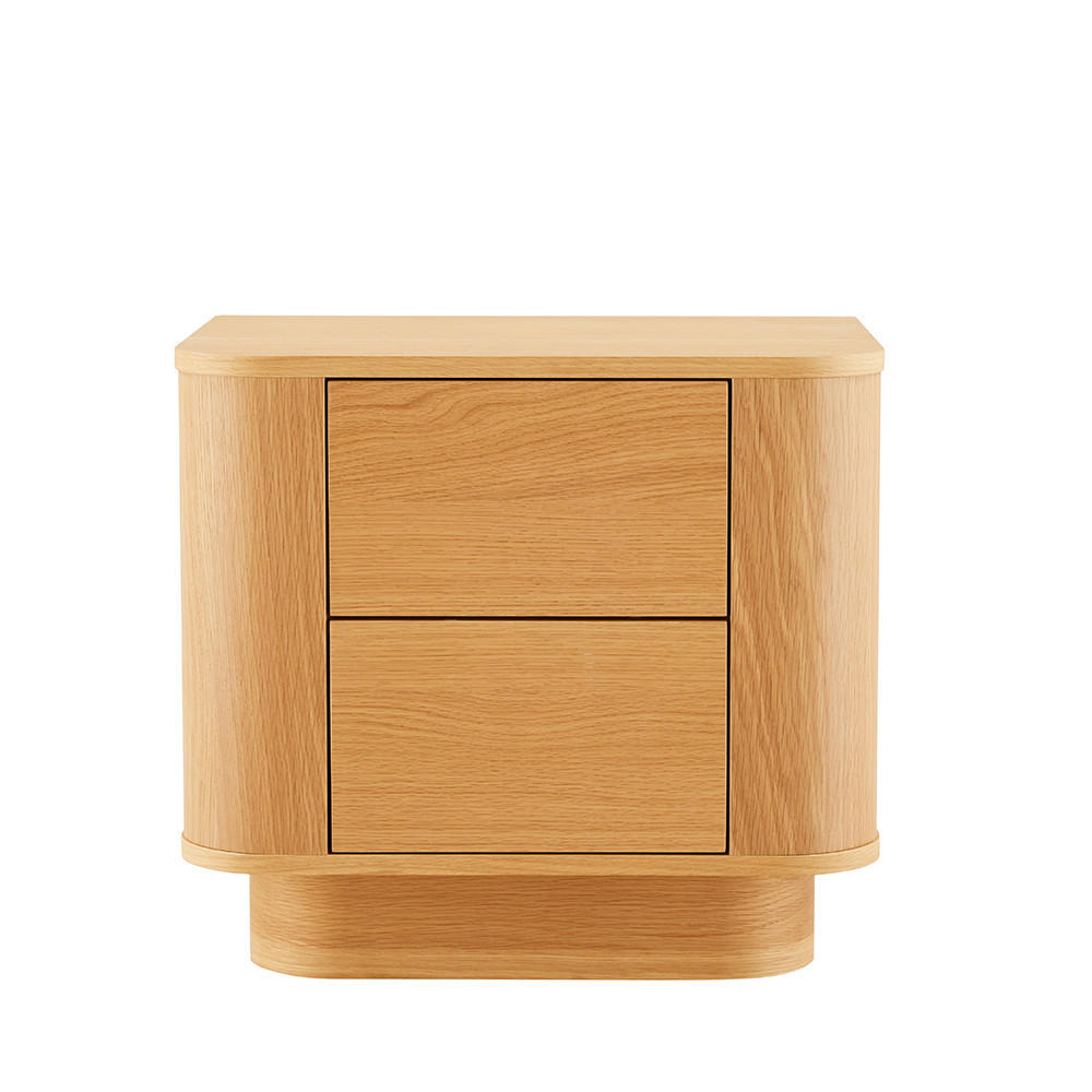 NACHTTISCH mit 2 Schubladen aus Holz - Navan - Klares Holz - Eschefarben, Holz (55/50/40cm) - Drawer