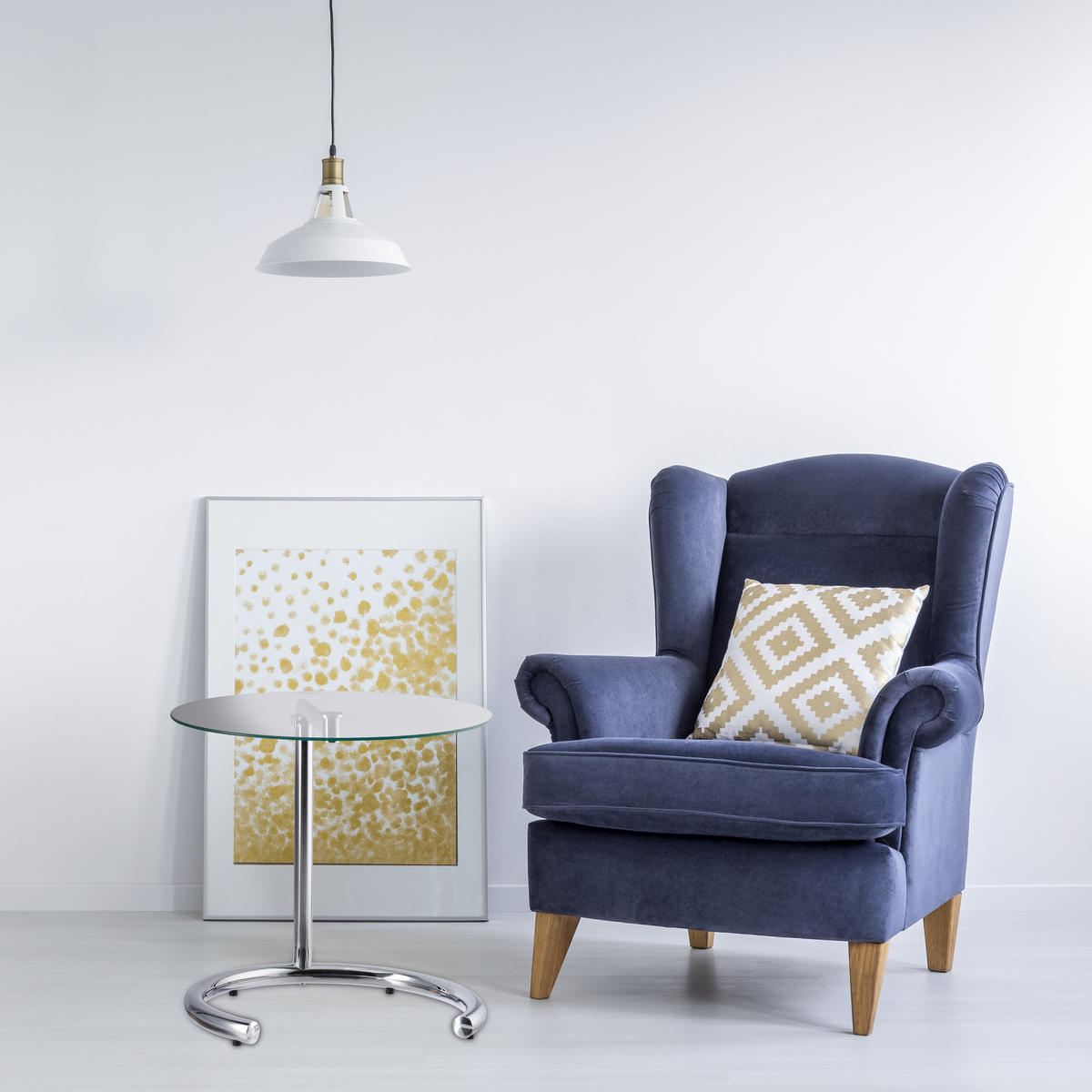 KAFFEETISCH - Multicolor, Glas/Metall (46/46/70cm) - Relaxdays