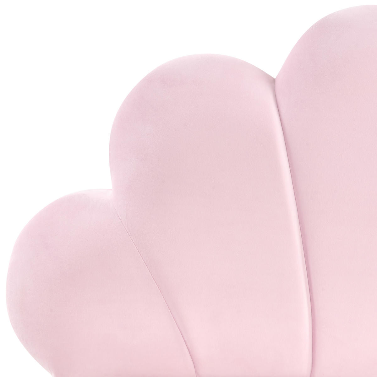 DĚTSKÁ POSTEL Mušle Sametová látka 90/200 cm Růžová Neulise - světle hnědá, textil (90/200cm) - Beliani