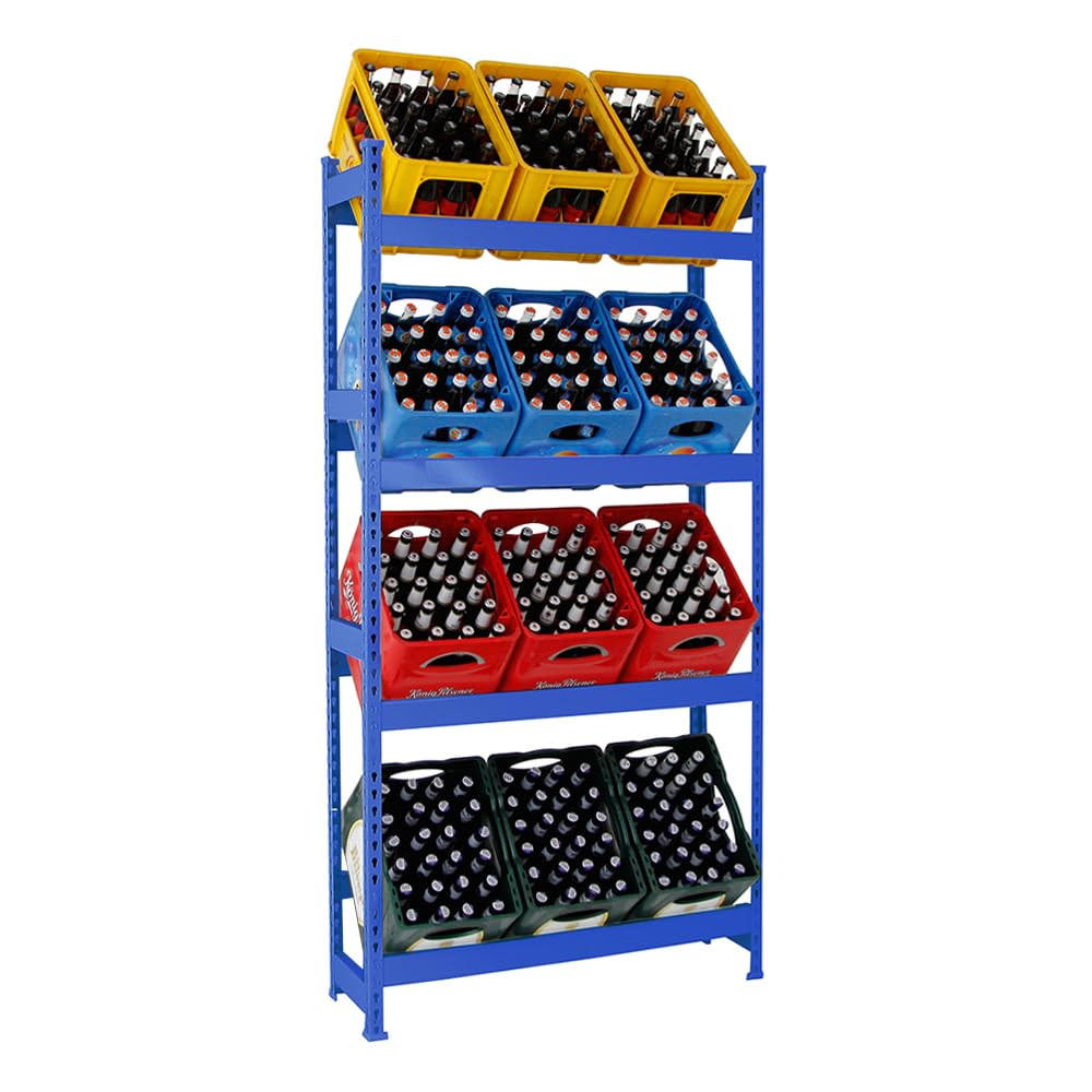 Proregal Getränkekistenregal Blau 100x200x30 cm