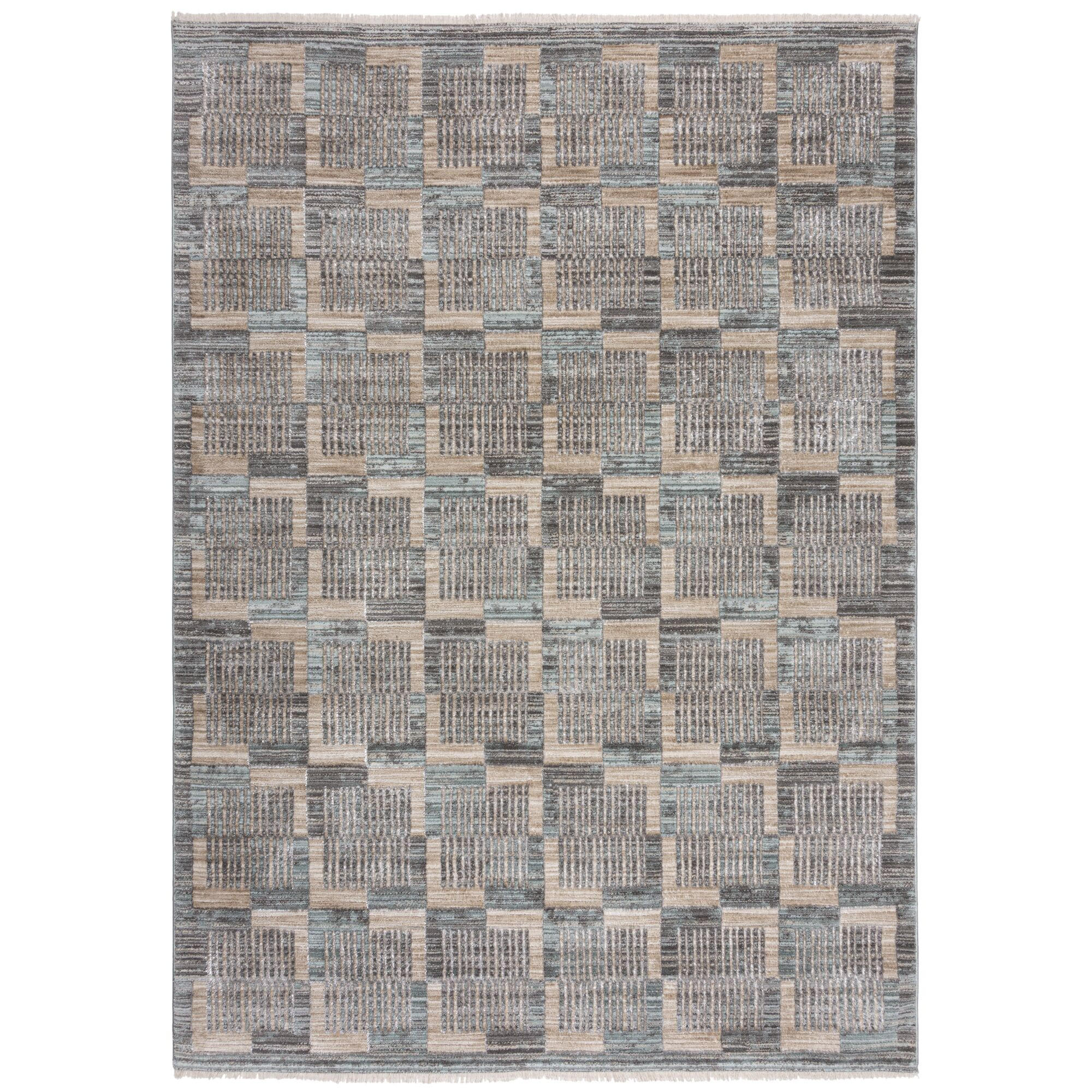 TEPPICH Jute Karos Geometrisch, Wohnzimmer Grau Rechteckig 160x240 - Grau, Textil (160/240cm) - KADIMA DESIGN