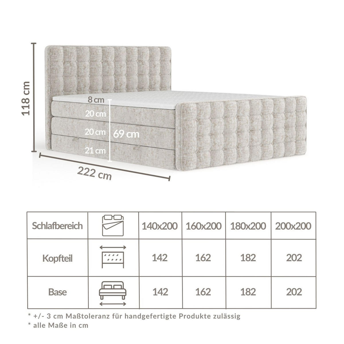 BOXSPRINGBETT Velouria Kupferfarbe 140/200 cm - Schwarz/Kupferfarben, Holz/Holzwerkstoff (140/200cm) - Maison de Reve