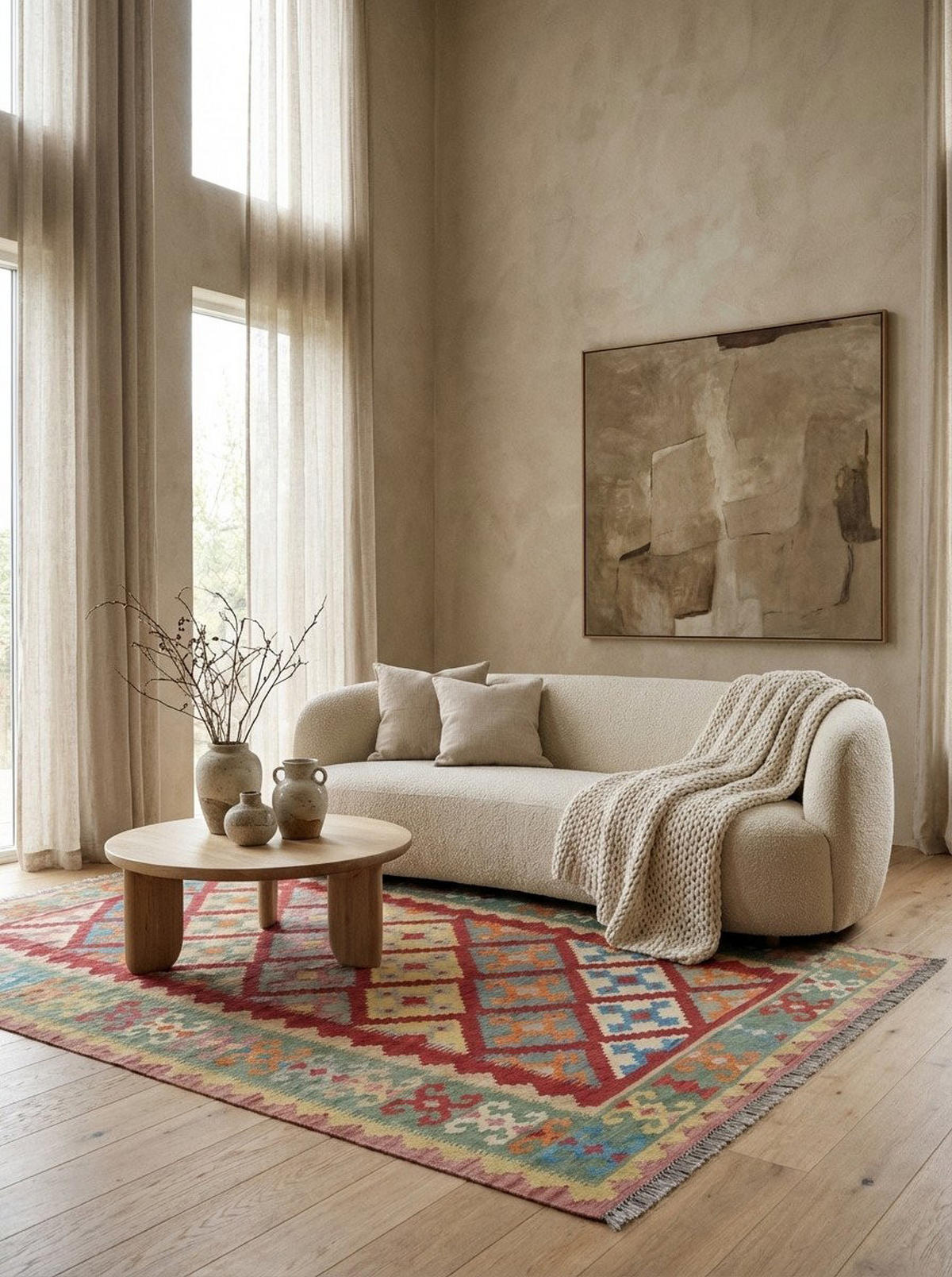 HANDWEBTEPPICH Kelim Gashgai Rot 251/183 cm Schurwolle - Rot, Textil (183/251cm) - Looma