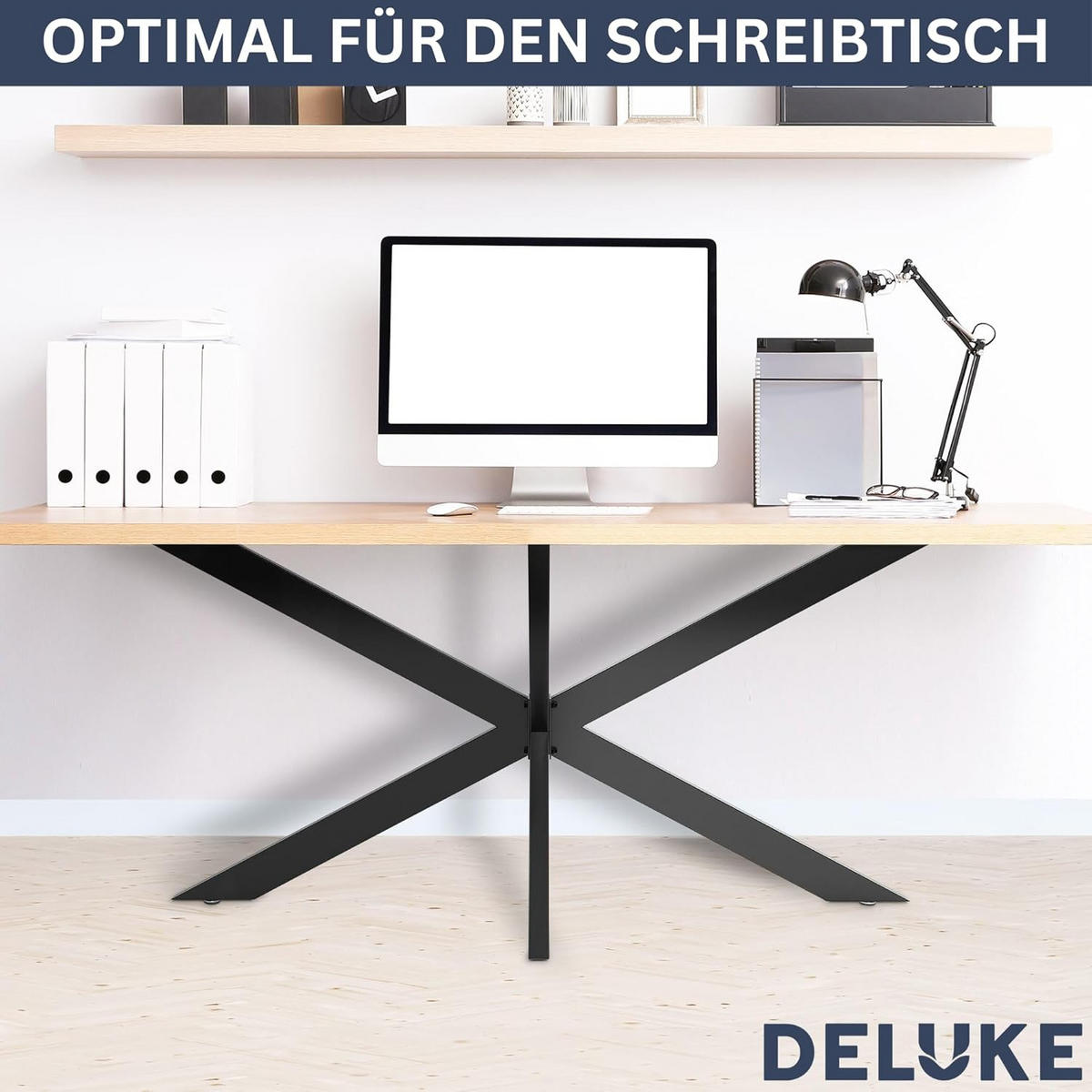 TISCHGESTELL Metall KRYT Schwarz matt 71x150x78 cm - Schwarz, Metall (150/71/78cm) - DELUKE