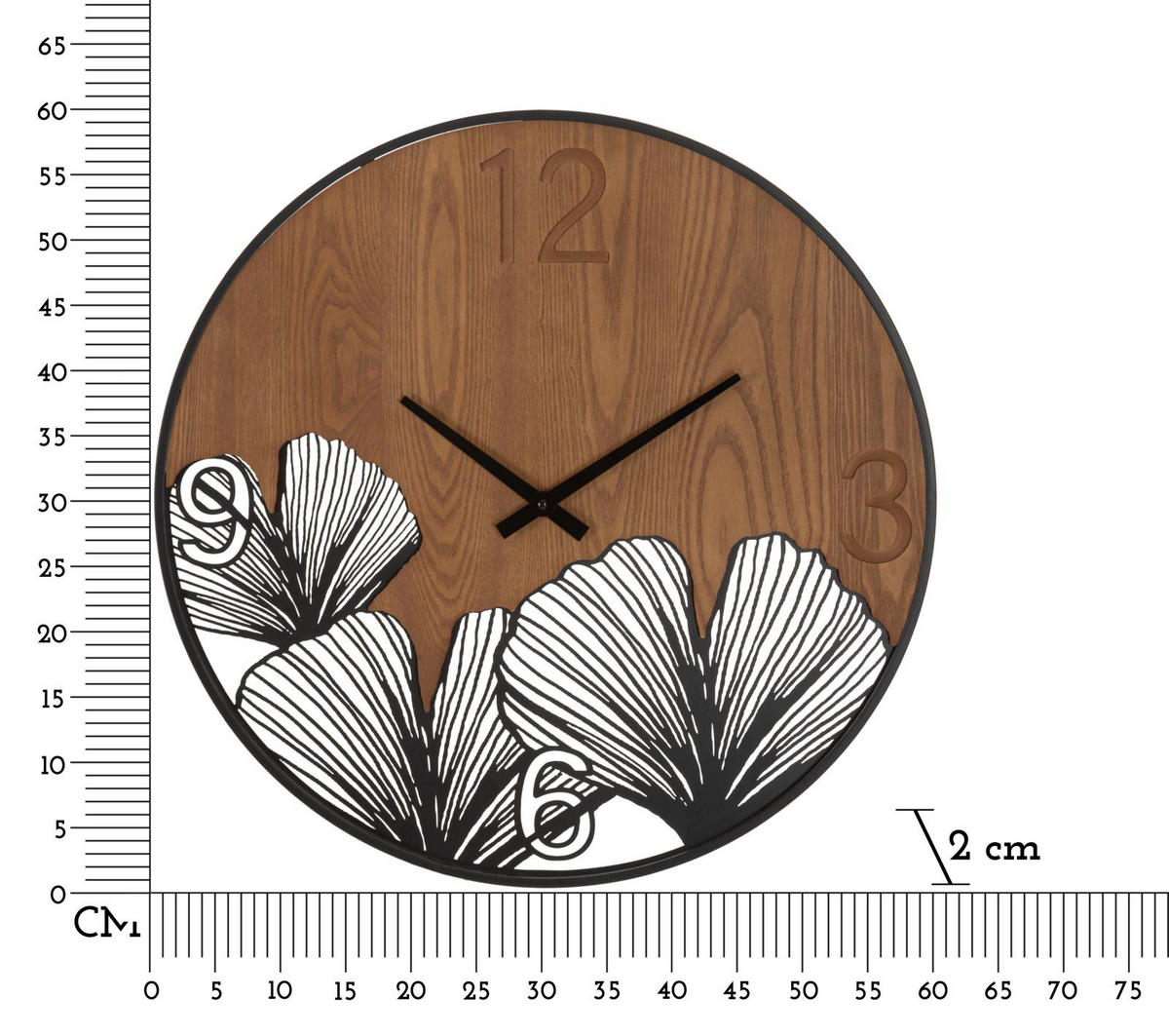 WANDUHR Wood 60/60/2 cm - Braun, Metall (60/2/60cm) - Mauro Ferretti