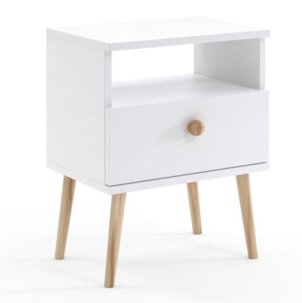 NACHTTISCH Weiß Matt Boho - Weiß, Holzwerkstoff (44/55.5/31cm) - Sepro Meble