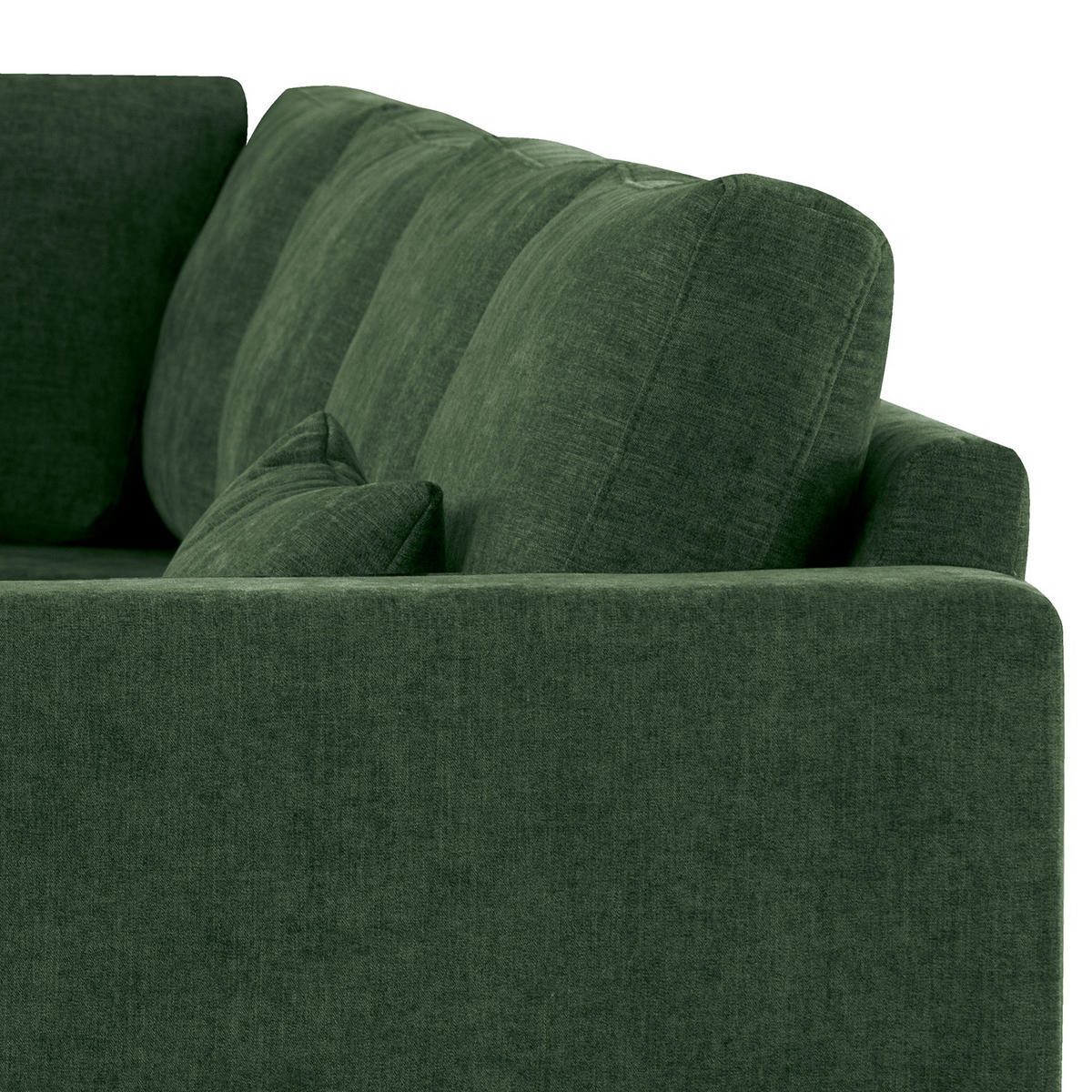 ECKSOFA mit Ottomane - Dunkelgrün/Eichefarben, Eichenholz/Textil (287/219cm) - home24