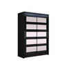KLEIDERSCHRANK Miami IV, mit RGB LED Beleuchtung - Silberfarben/Schwarz, Holzwerkstoff/Kunststoff (120/200/58cm) - MIRJAN24