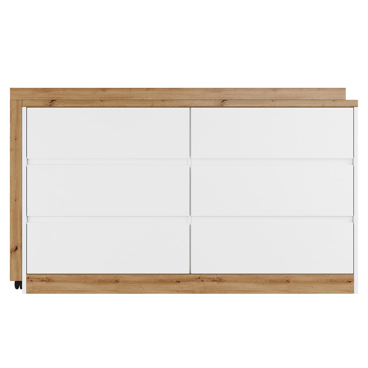 SCHREIBTISCH Klappbar Drehbar Rollen Weiß Eiche Modern - Multicolor, Holzwerkstoff (50/120/78cm) - FLIEKS
