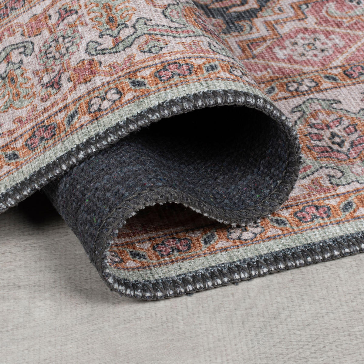 TEPPICH waschbar Medallion Muster, Orientalisch, Wohnzimmer schmutzabweisend Rosa Läufer 60x230 - Rosa, Textil (60/230cm) - KADIMA DESIGN