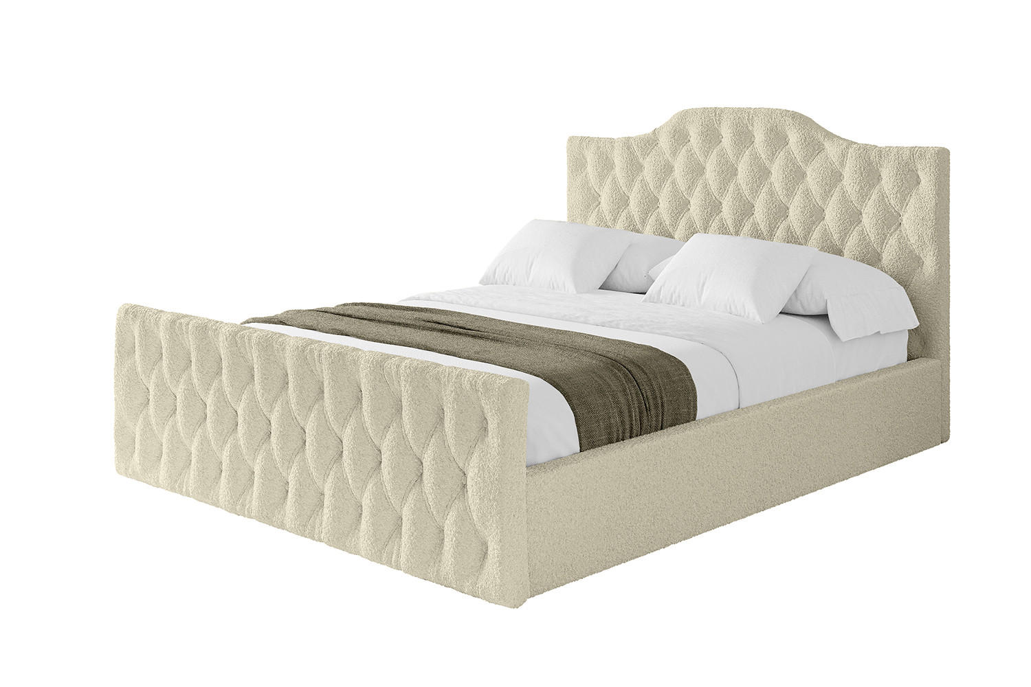 POLSTERBETT mit Bettkasten, Fußteil und Lattenrost, Boxbett mit Matratze H3/H4 - FALIO-Z 120x200 Beige - Taupe, Holzwerkstoff/Textil (120/200cm) - ALTDECOR