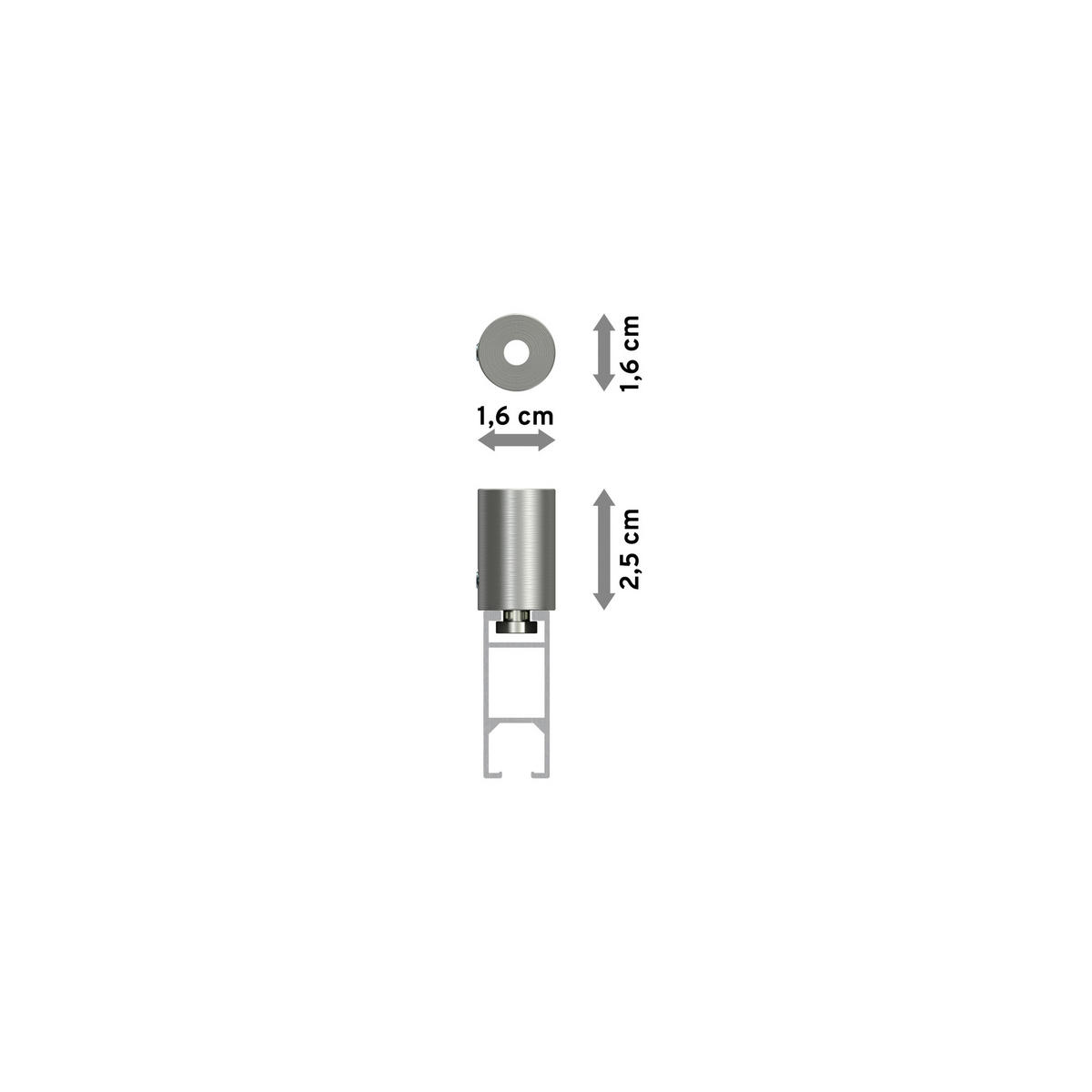 INNENLAUF-GARDINENSTANGEN-SET Sonius Conex 180 cm, 1-läufig, 14x35 mm Edelstahl-Optik - Edelstahlfarben, Metall (180cm) - INTERDECO