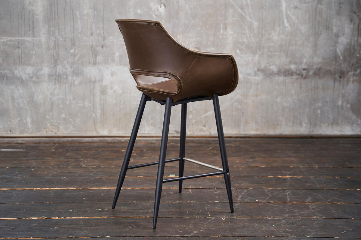 THEKENHOCKER ZAJA Dunkelbraun Kunstleder - Dunkelbraun, Leder (57/103/59cm) - KAWOLA