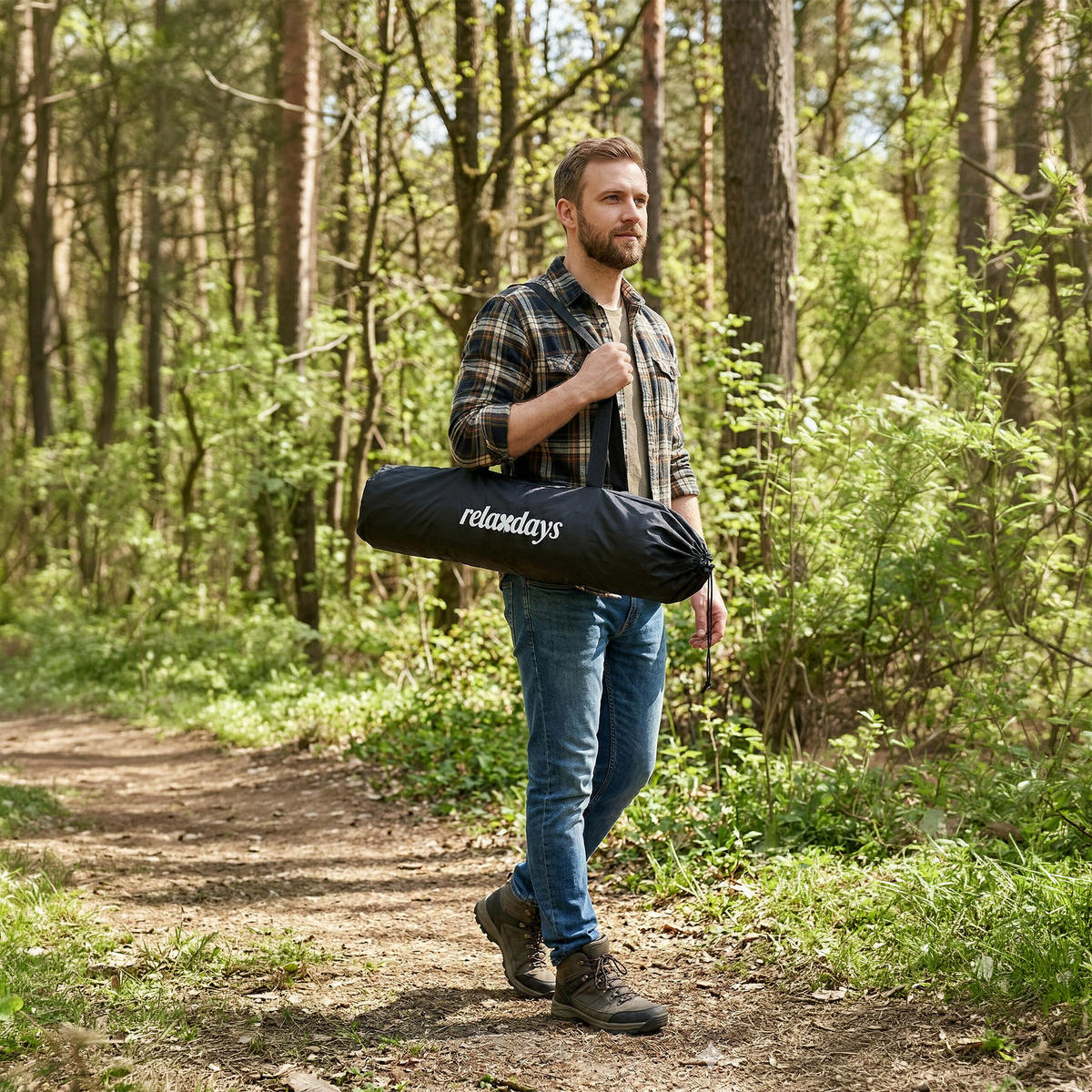 STOLICA - siva, tekstil/metal (55/67/58cm) - Relaxdays