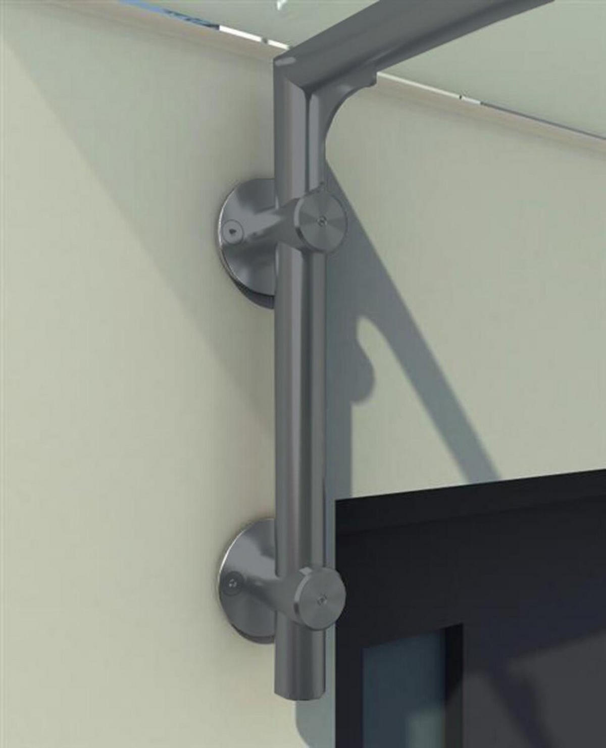 GLASVORDACH 200x90 cm Sicherheitsglas Edelstahl Klarglas L-RAL7016 - Transparent, Glas (200/1.31/90cm) -  Glaswerk Westfalen