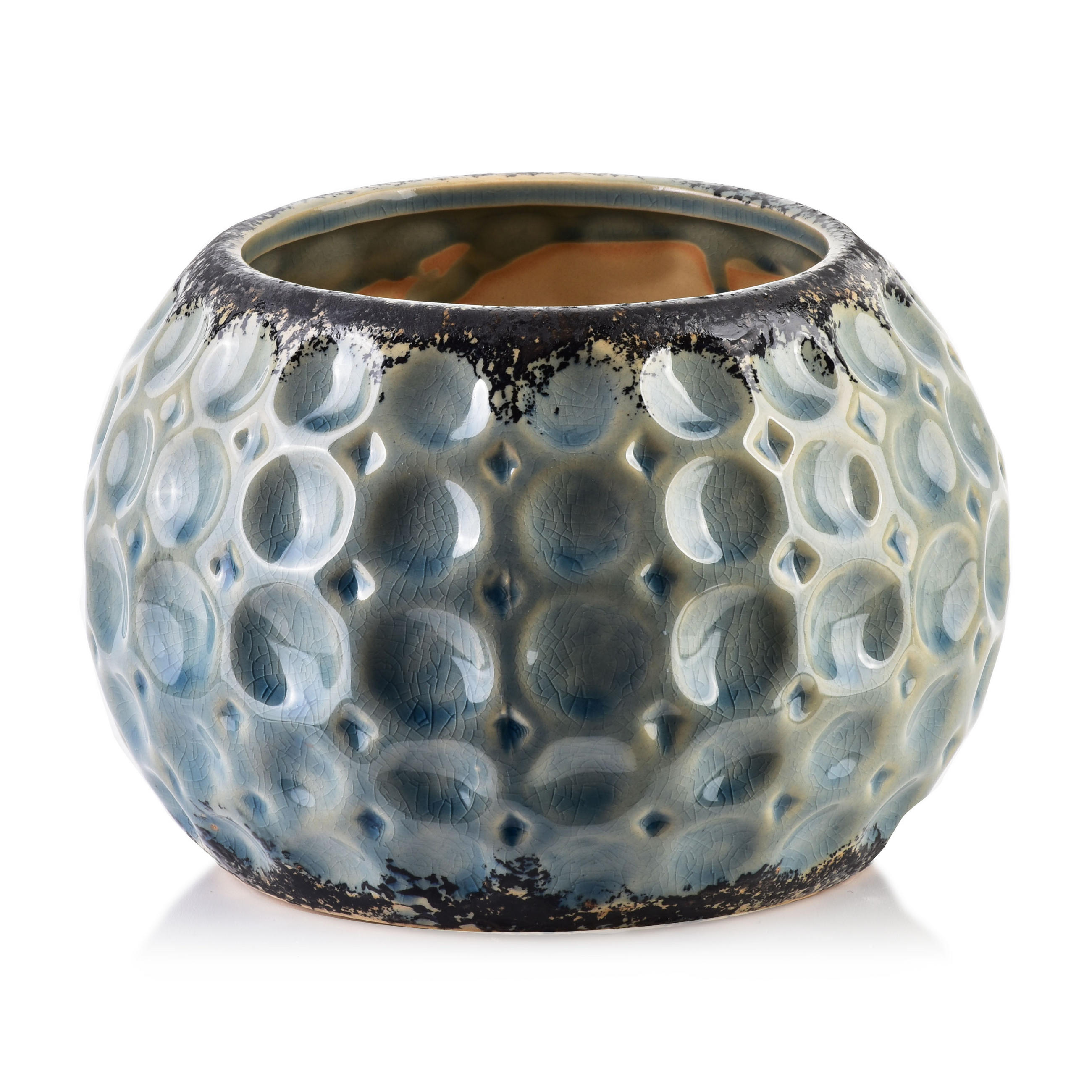 BLUMENTOPF Divine Blau Grau 20/20/13 cm Keramik - Blaugrau, Keramik (20/13cm) - Mondex