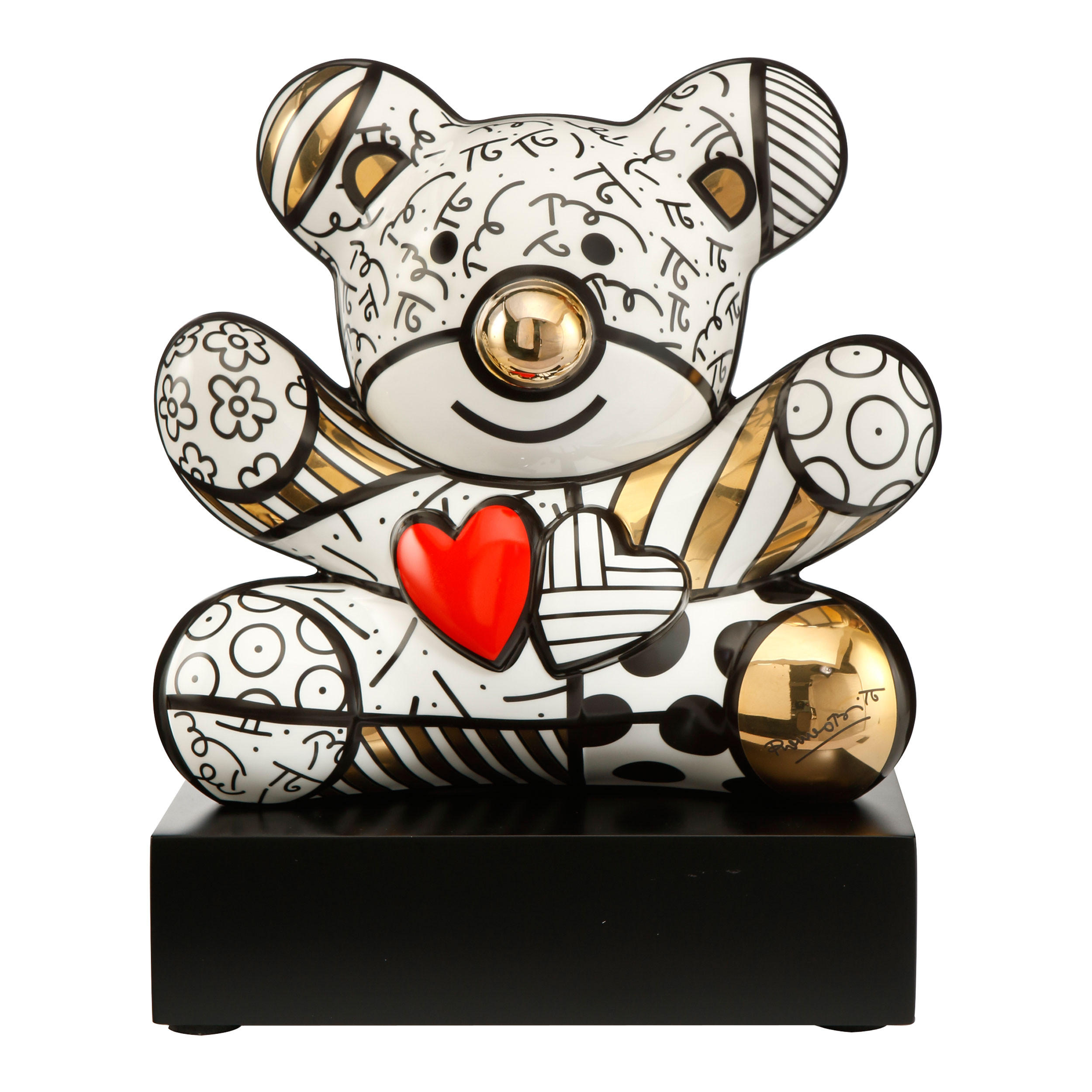DEKOFIGUR Romero Britto Golden Truly Yours, Porzellan, Bunt, 30 cm - Multicolor, Keramik (17/30/25cm) - Goebel