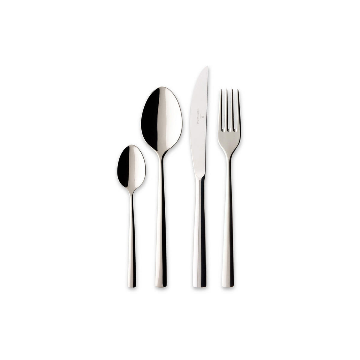 TAFELBESTECK Piemont silber 4er Set - Silberfarben, Metall - Villeroy & Boch
