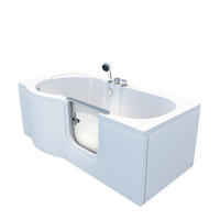 SENIORENBADEWANNE mit Tür S12-EH-R 85x170cm - Weiß, Glas/Kunststoff (170/60/85cm) - AcquaVapore by Sandra Jentho