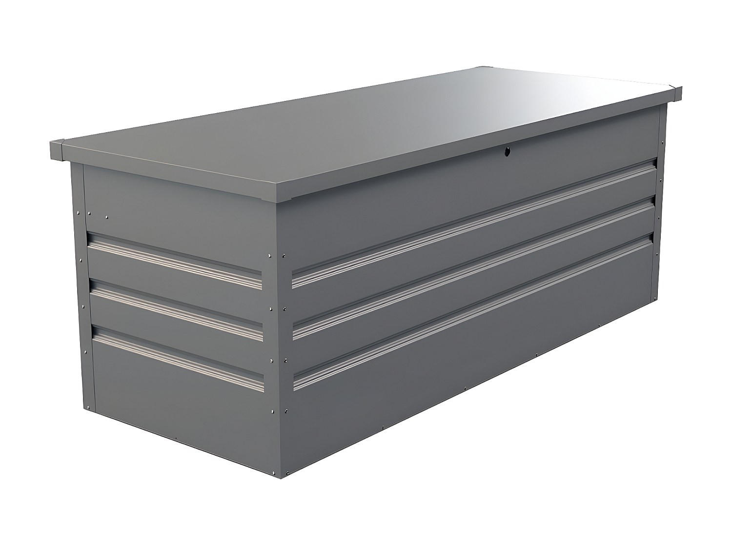 GARTEN-AUFBEWAHRUNGSBOX - Stahl - Grau - Volumen 582L - TOMASO - Grau, Metall (68/62/165cm) - Vente-Unique