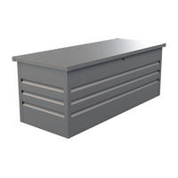 GARTEN-AUFBEWAHRUNGSBOX - Stahl - Grau - Volumen 582L - TOMASO - Grau, Metall (165/62/68cm) - Vente-Unique