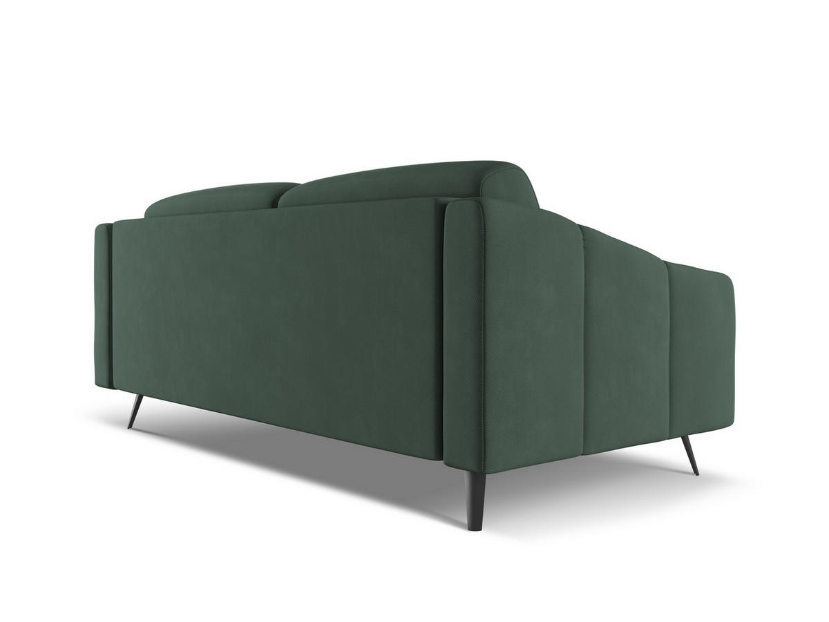 3-SITZER SOFA Chenille Stoff Grün - Schwarz/Grün, Textil/Metall (202/80/95cm) - Makamii