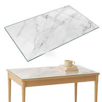 TISCHPLATTE 120x80 cm Marmoroberflächenmuster - Hellgrau, Glas (0.4/120/80cm) - TULUP