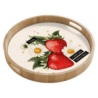 TABLETT - Erdbeeren - Gänseblümchen - Zitat - Sterne - 50x50 cm - Multicolor, Holz (50/5/5cm) - OnlyWow