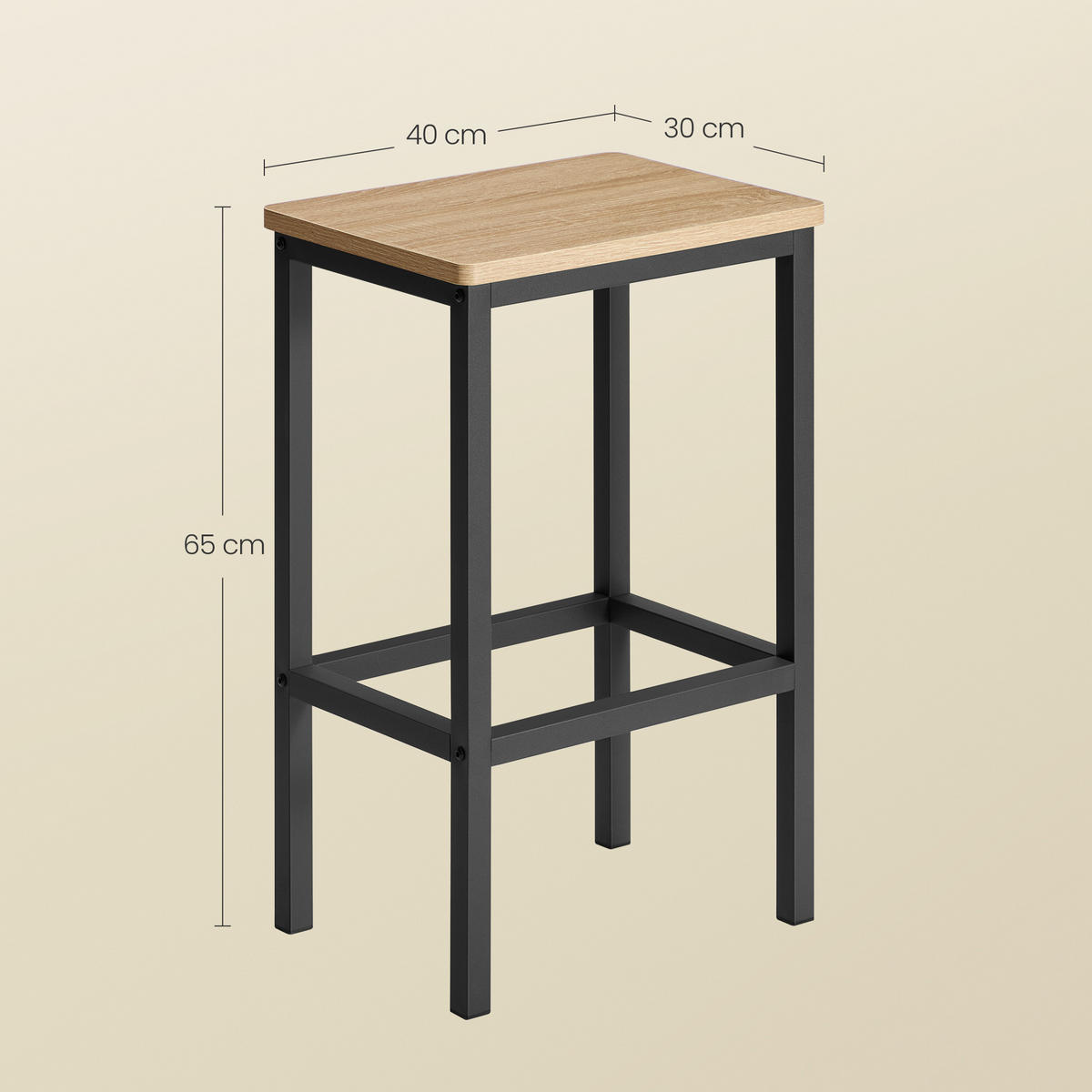 BARHOCKER 2-er Set LBC065B11 Sitz in Sonoma - Sonoma Eiche, Holzwerkstoff (40/65/30cm) - Valora