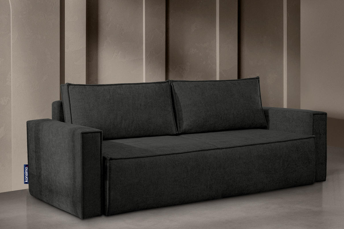 3-SITZER-SOFA NAPI II mit Schlaffunktion, anthrazit - Anthrazit, Textil (228/89/101cm) - KONSIMO®