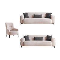 SITZGARNITUR Merida, Beige Stellvariante 3+2+1 - Beige, Holzwerkstoff/Kunststoff (247/87/108cm)