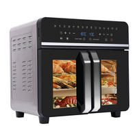 HEISSLUFTFRITTEUSE XXL – 23 L, 2200 W, 2 Zonen, 15 Programme, LED-Touchscreen, inkl. Rezeptbuch - Schwarz, Metall (39/39/40cm) - Kaket