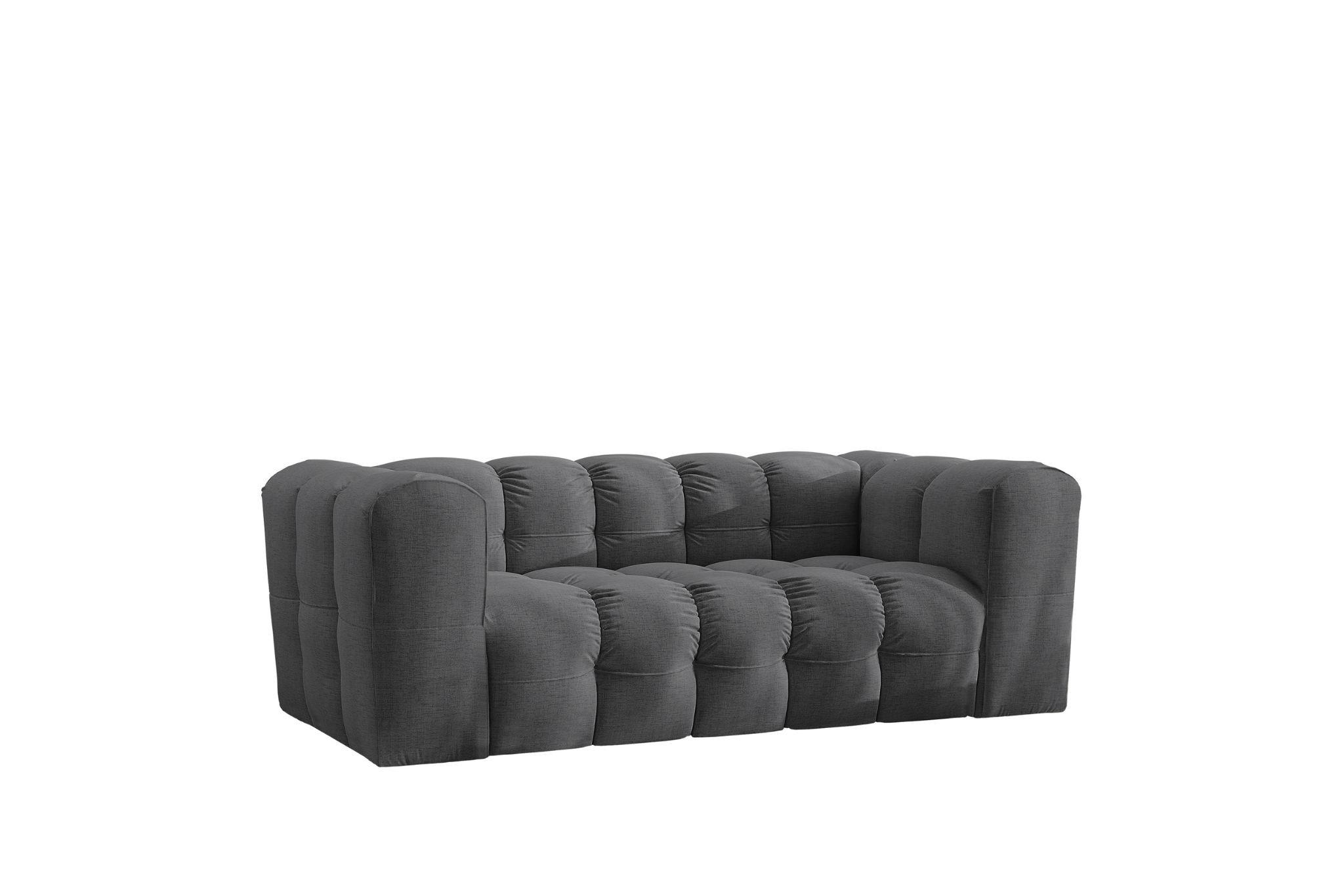 SOFA 2-Sitzer, Komfort, BALOO, Stoff Schenille, Graphit - Graphitfarben, Holz (196/75/106cm) - Kaiser Möbel