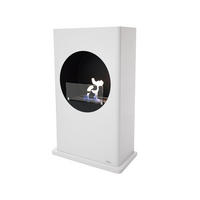 BIOETHANOL-KAMIN Weiß Bodenmodell inklusive 1.5 L Brennblock - Weiß, Metall (64/100/32cm) - Purline