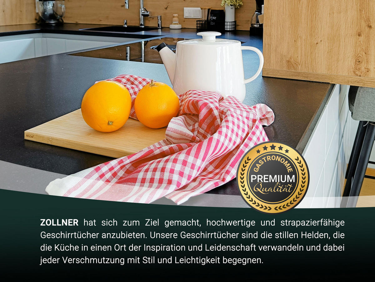 GESCHIRRTÜCHER, 5er-Set, 50x70 cm, 100% Baumwolle, Rot - Rot, Textil (50/70cm) - Zollner