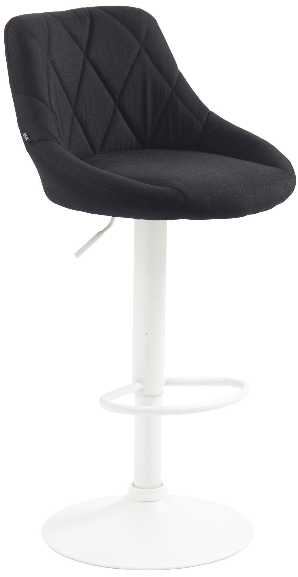 BARHOCKER Stoff schwarz - Schwarz/Weiß, Textil/Metall (46/83/49cm) - CLP