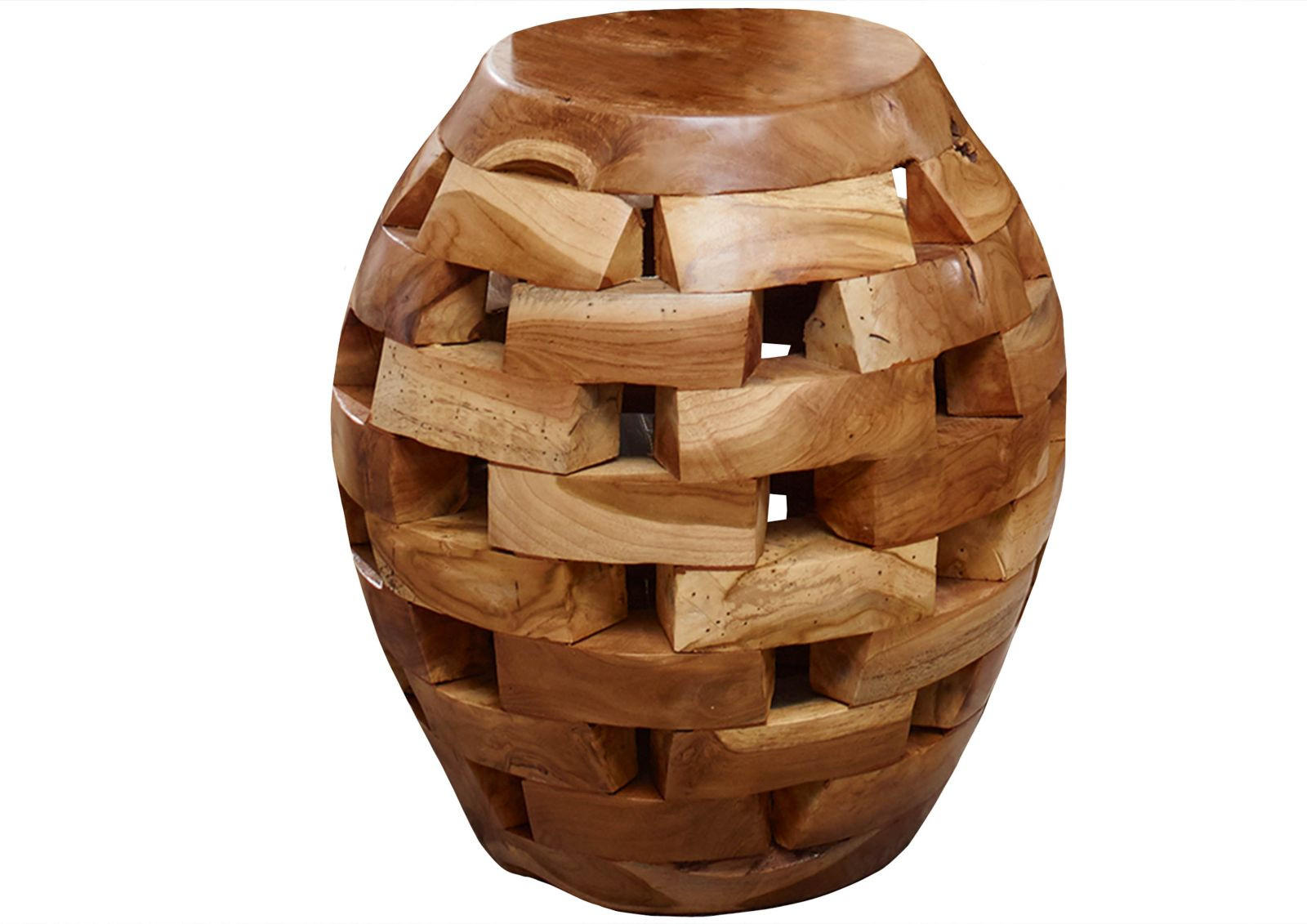 BEISTELLTISCH Teak Wurzel 30x30x47 UNIKA #152 - Naturfarben, Holz (30/30/47cm) - Massivmoebel24