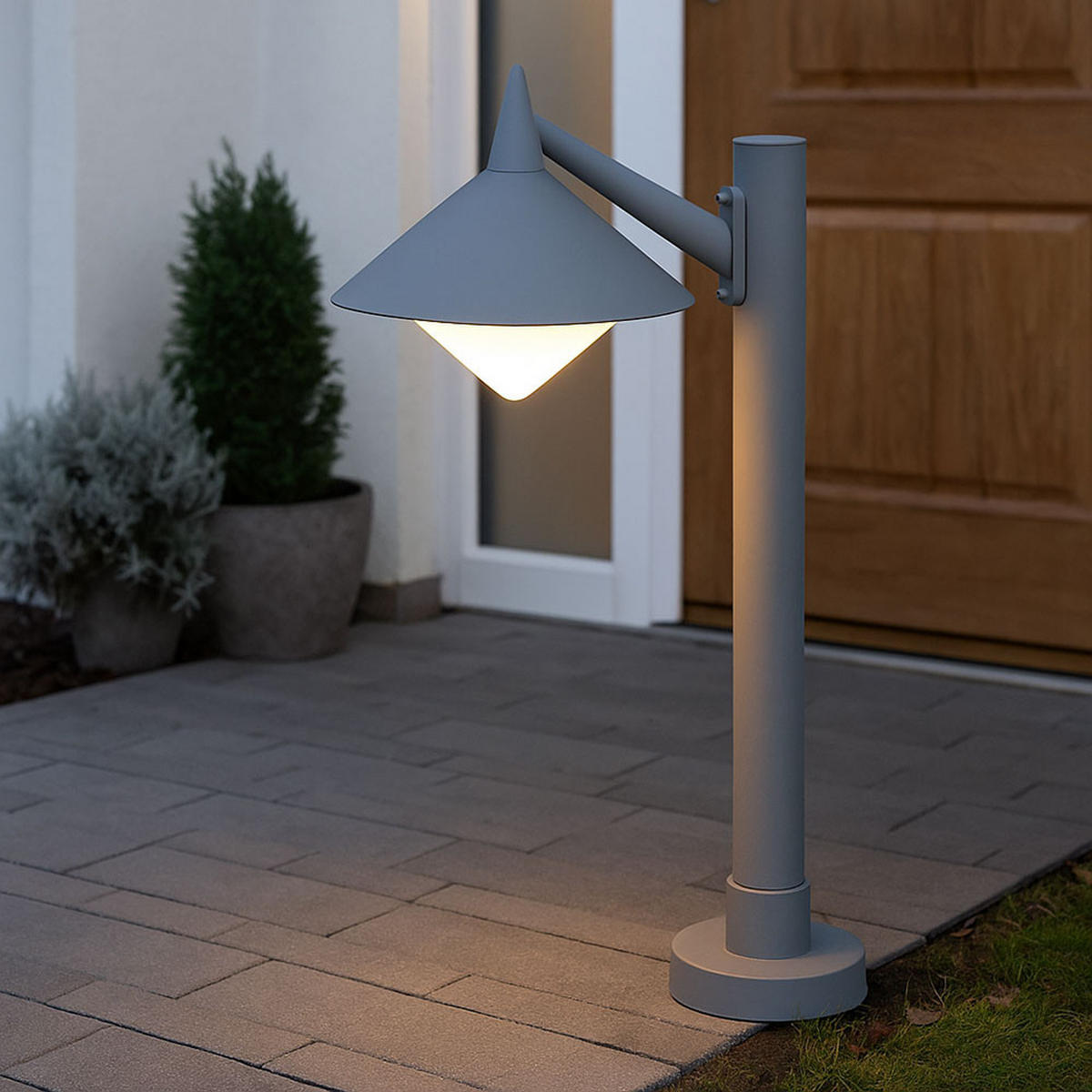 LED STEHLEUCHTE MANHATTAN Grau ALU - Grau, Metall (40/26/58cm)