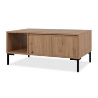 COUCHTISCH Eiche Artisan 100 cm, Wohnzimmertisch mit Stauraum - Schwarz/Eiche Artisan, Holzwerkstoff/Metall (60/100/43cm) - Furn.Design