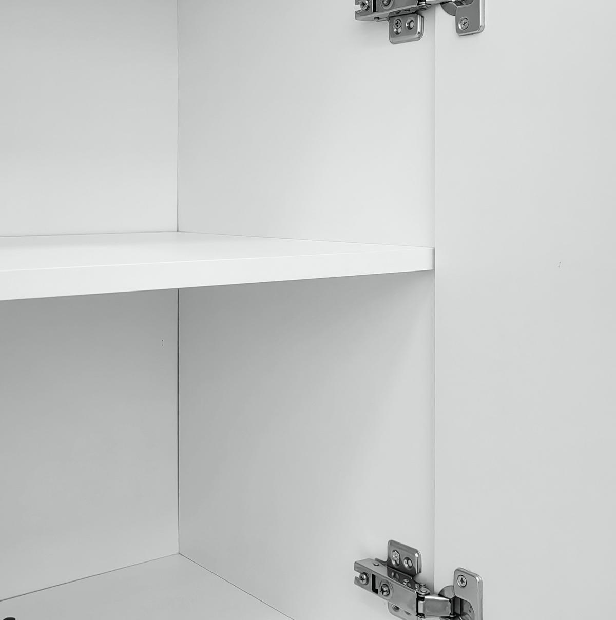 KOMMODE aus MDF 120x37,5x80,8cm in Weiß mit 4 Türen - Weiß, Holzwerkstoff (120/80.8/37.5cm) - Modfu