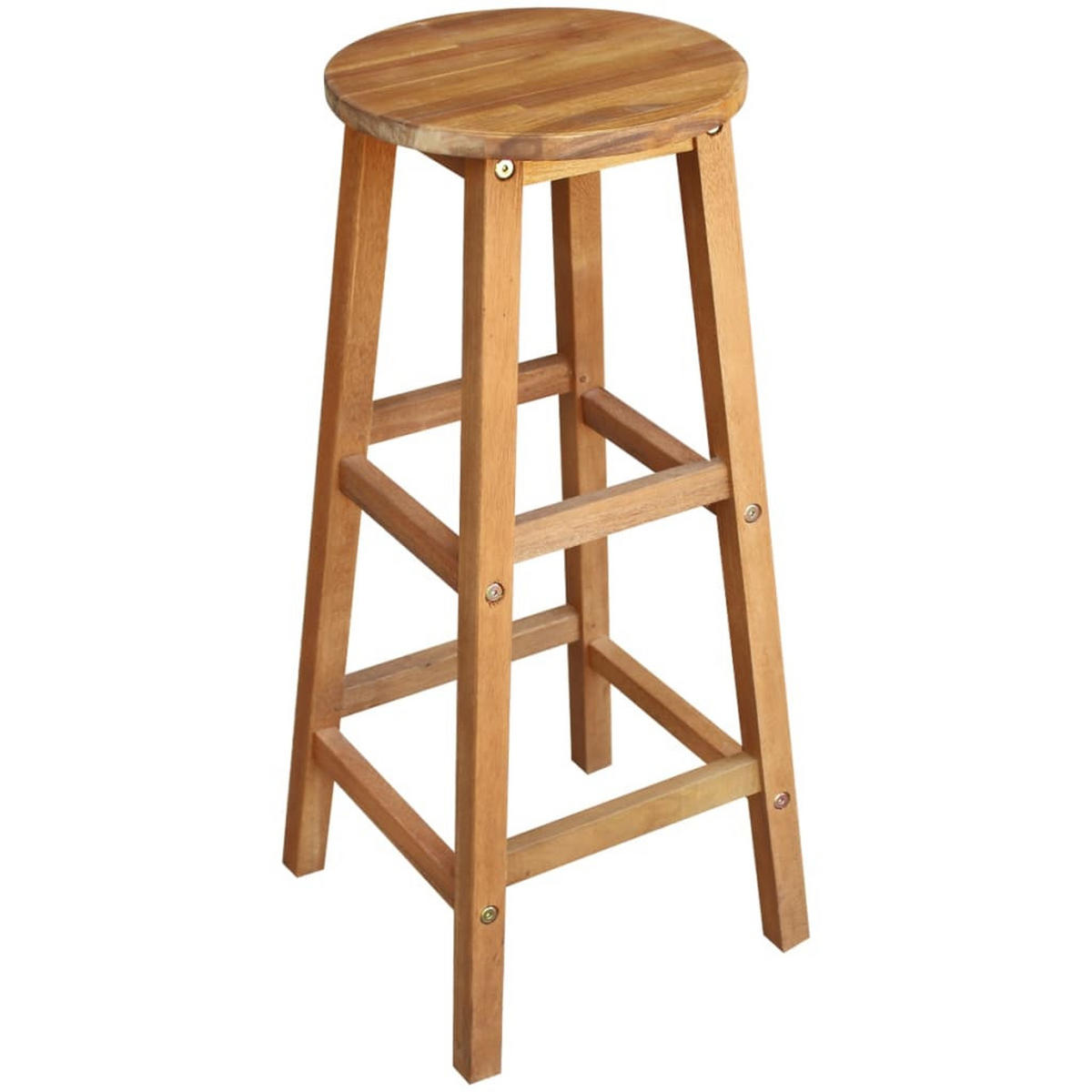 BARTISCH Und Hocker-Set 7-teilig Akazienholz Massiv - Braun, Holz (70/105/150cm) - vidaXL