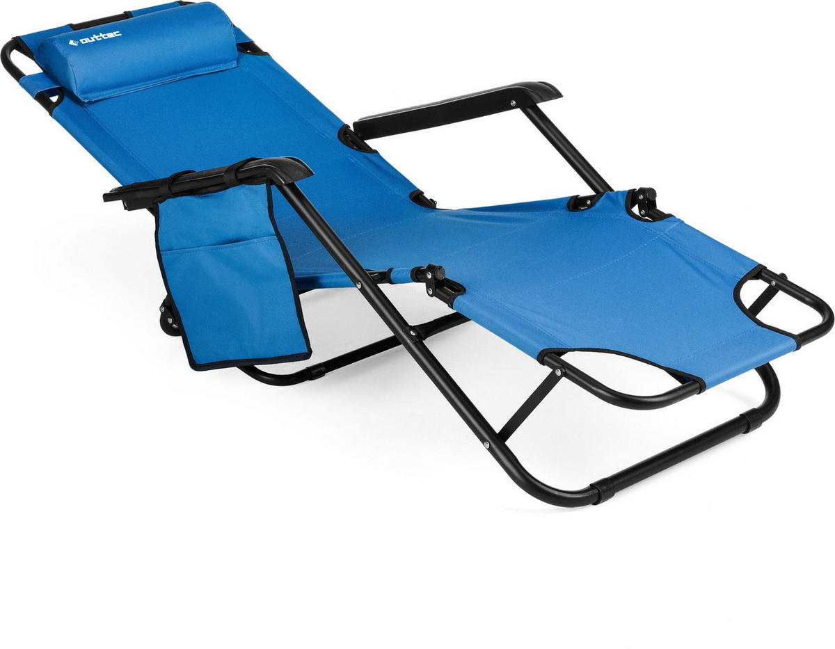 GARTEN-RELAXSESSEL bis 150 kg, Klappbar - Türkis, Textil (61/31/153cm) - Outtec
