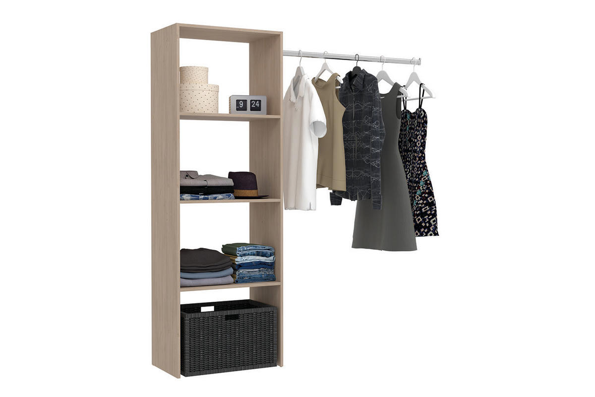 ANKLEIDEZIMMER Elysee Braun 160 x 40 x 180 cm - Braun, Holzwerkstoff (40/180/160cm) - Concept Usine