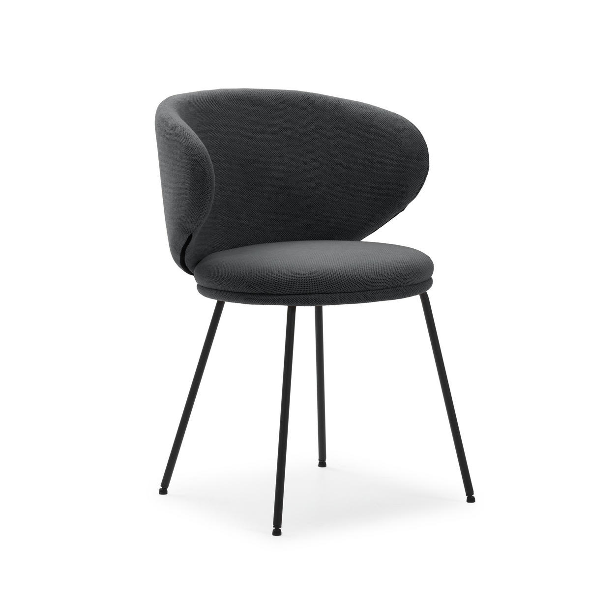 ESSZIMMERSTUHL Rush Grau 60/58/51 cm 2er-Set - Grau, Textil (58/51/60cm) - Calicosy