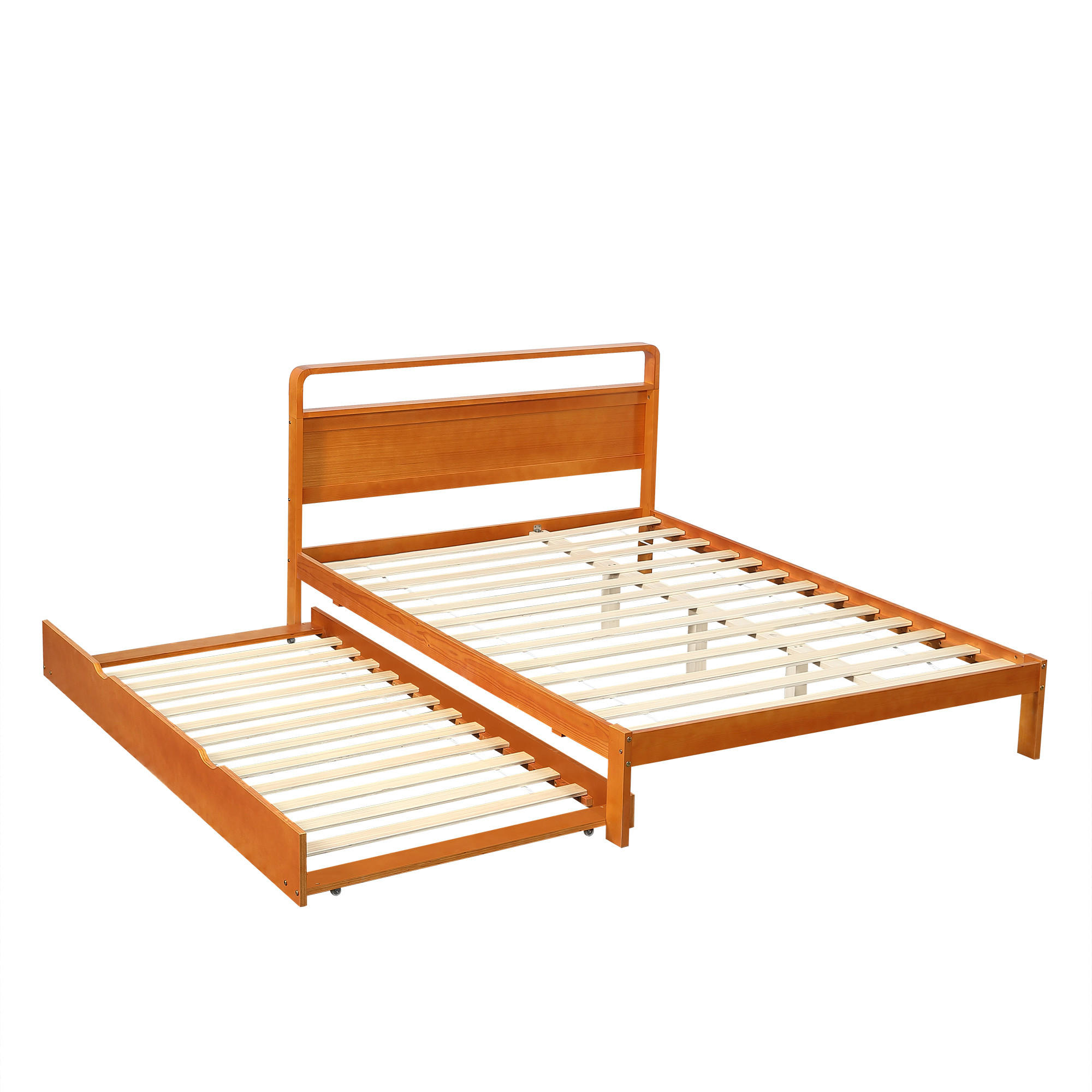 HOLZBETT 140/200 cm DE-32713 mit Ausziehbett Natur - Naturfarben, Holz (140/200cm) - ComfortXL